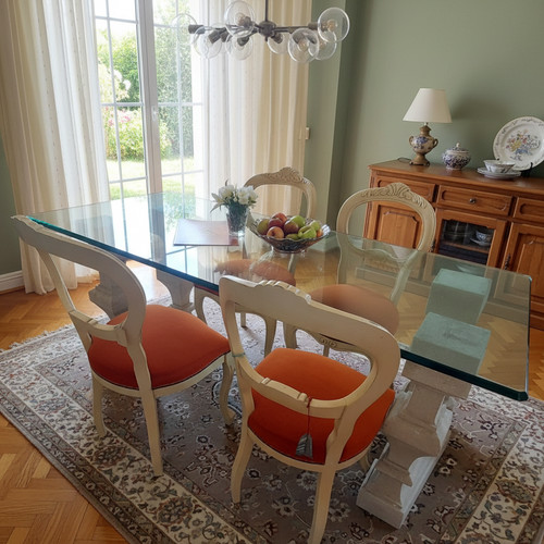 Tavolo cristallo con sedie - in,