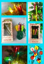 ?Rare Vintage Christmas Lights  60s 70sOriginal Natale Luci Candele Albero
