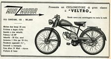 PUBBLICITA' 1952 MINI MOTOR VELTRO 49 CC. MOTO CICLOMOTORE DUE TEMPI DUE MARCE 