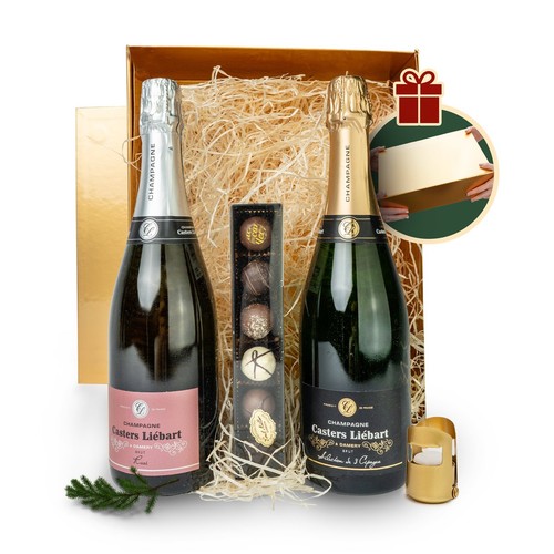 Duo champagner geschenkkorb - champagner,