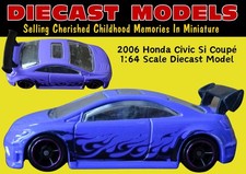 BLU 2006 HONDA CIVIC SI COUPÉ; SPLENDIDO MODELLINO AUTO HOT WHEEL PRESSOFUSO DA COLLEZIONE