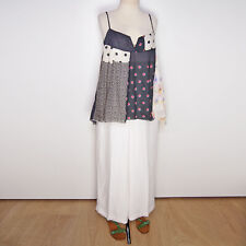 Top Manila Grace seta cotone stile patchwork senza maniche donna taglia L