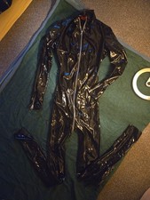 Lattice gomma cosplay catsuit sexy nero tuta sportiva body tuta