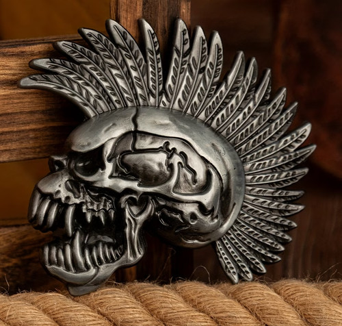 Fibbia teschio mohican - fibbia,