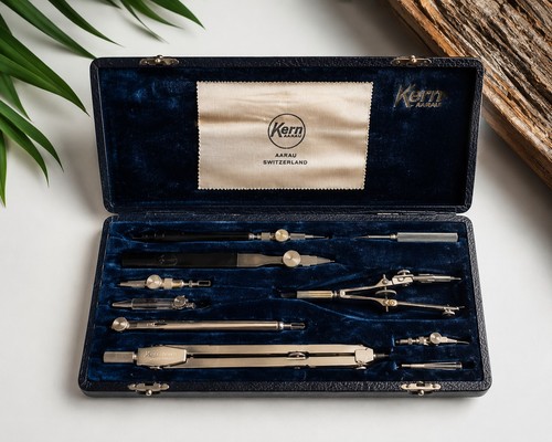 Ancien coffret compas kern - de,