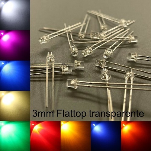 3mm led flattop molto luminoso - 3mm,