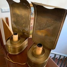coppia lumi vintage in ottone