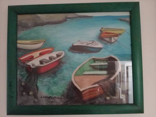 Quadro barche nel porto - barche,