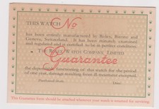 Garanzia Rolex 1958 mai usata