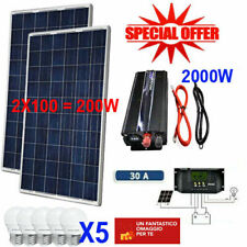 Kit Fotovoltaico 2 KW Pwm Inverter 2000W Pannello Solare 200W regolatore 30 amp