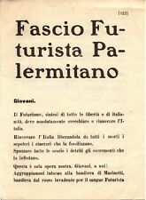 FT - Fascio Futurista Palermitano -da Arditismo e Futurismo 1919 . Ristampa 1980