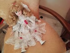 Bellissima Bambola In Ceramica E Stoffa Anni 80