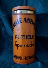 BARATTOLO PUBBLICITARIO IN LATTA CARAMELLE MIELE AMBROSOLI RONAGO (COMO) ANNI 40