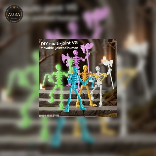 Colorful articulated skeleton - colorful,