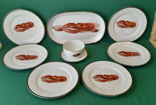 SERVIZIO PIATTI 6 PERSONE ARAGOSTA PESCE PORCELLANA VOHENSTRAUSS SELTMANN. BF48