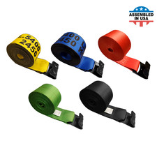 Cinghia verricello USA 4" x 40' 50' 60' con gancio piatto pianale camion rimorchio fattoria 5400 libbre