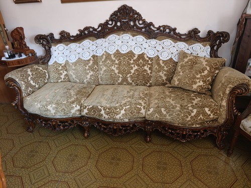 Divano legno intagliato con - in,