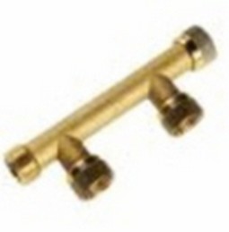 Collettore ottone x 2 - ottone, 1""x