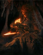 Miniere di Moria Balrog Durin's Bane Spada Fiammeggiante Signore degli Anelli LOTR Belle Arti