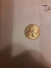 moneta sterlina oro 917 Regina Elisabetta con fiocco 1967