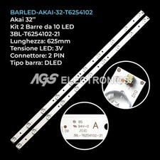 KIT 2 BARRE STRIP 10 LED TV