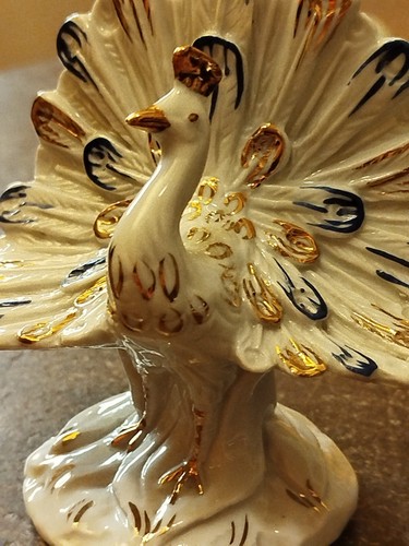 Pavone porcellana capodimonte - pavone,