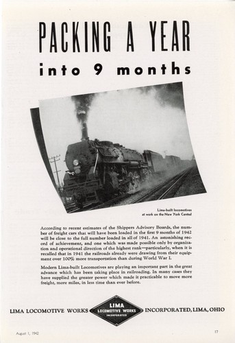 1942 lima locomotive works - lima,