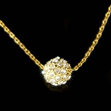 Graziosa 6mm Sfera ~ IN Swarovski Trasparente Placcato Oro Collana Nuova