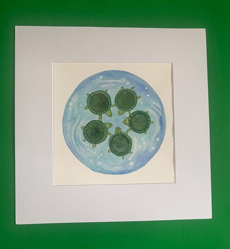 Quadro acquerello tartaruga - acquerello,