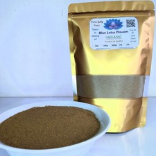 Polvere di loto blu essiccata