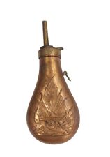 Fiaschetta In Ottone Porta Polvere Da Sparo Guerra America Americana USA