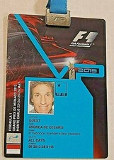 2013 F 1 Paddock Pass Guest