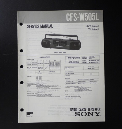 Originale sony cfs w505l - sony, radio