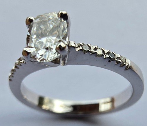Anello oro bianco diamanti - oro, e