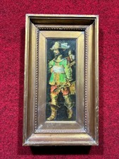 Dipinto ad olio su Tavola Moschettiere fine 800 inizio 900