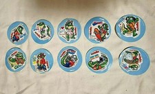 SET COMPLETO 10 ADESIVI GOMMOSI COCCOBULLI CRAZY CROCOS KINDER NUTELLA PLASTECO 