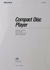 Sony CDP-770 Lettore CD - Istruzioni per l'uso - MANUALE UTENTE 