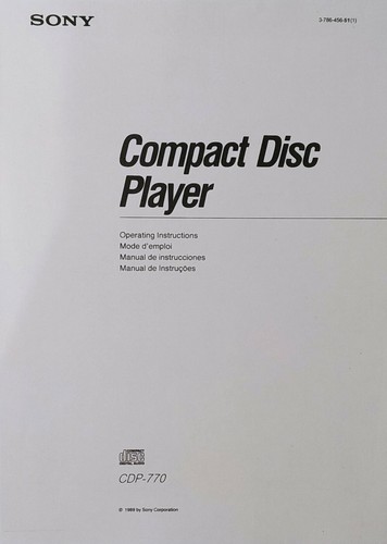 Sony cdp 770 - sony, cd