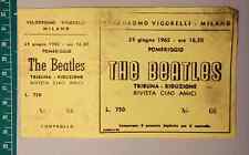 RIPRODUZIONE RISTAMPA: the beatles biglietto concerto italia VIGORELLI MILANO