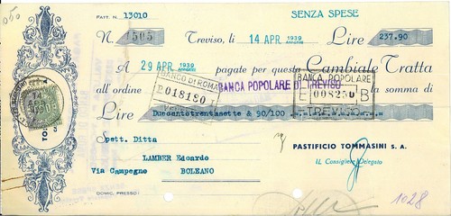 Cambiale tratta intestata - tratta,