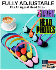 Confezione 3 Cuffie Scuola - Auricolari Multicolore per Studenti, Bambini e Adulti