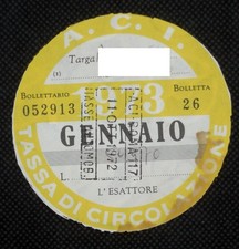 A.C.I. Bollo Auto - 1973 -