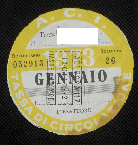 Bollo auto 1973 - a.c.i.,