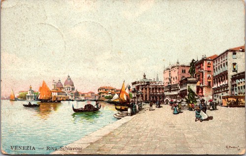 Cartolina epoca riva degli - cartolina,