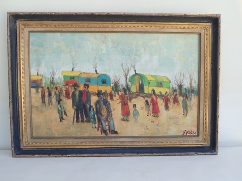 Tableau peinture camps - tableau,