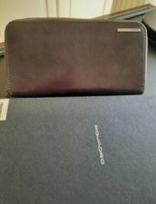 Portafoglio Piquadro Originale pelle grigio gray wallet luxury italian leather 