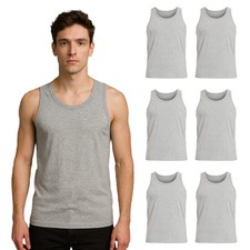 CLARABEL 6 CANOTTE SPALLA LARGA INTIMO UOMO COTONE FILO SCOZIA GRIGIO MADE ITALY