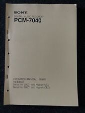 SONY PCM-7040 Manuale di funzionamento registratore dati