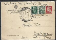 1944 RSI 20C+25C POSTA MILITARE SU CARTOLINA DA BOLOGNA X MONTE PAGANO TERAMO