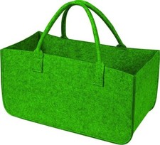 BORSA CESTA PORTALEGNA LEGNA DA ARDERE VERDE IN FELTRO 46LT 51x33x27CM